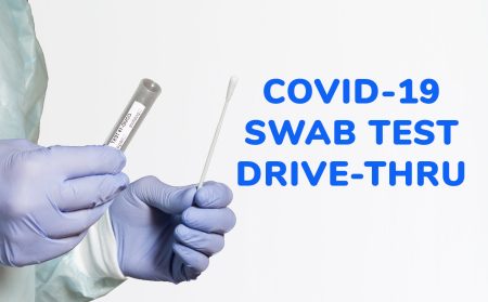 COVID-19 swab test drive thru service